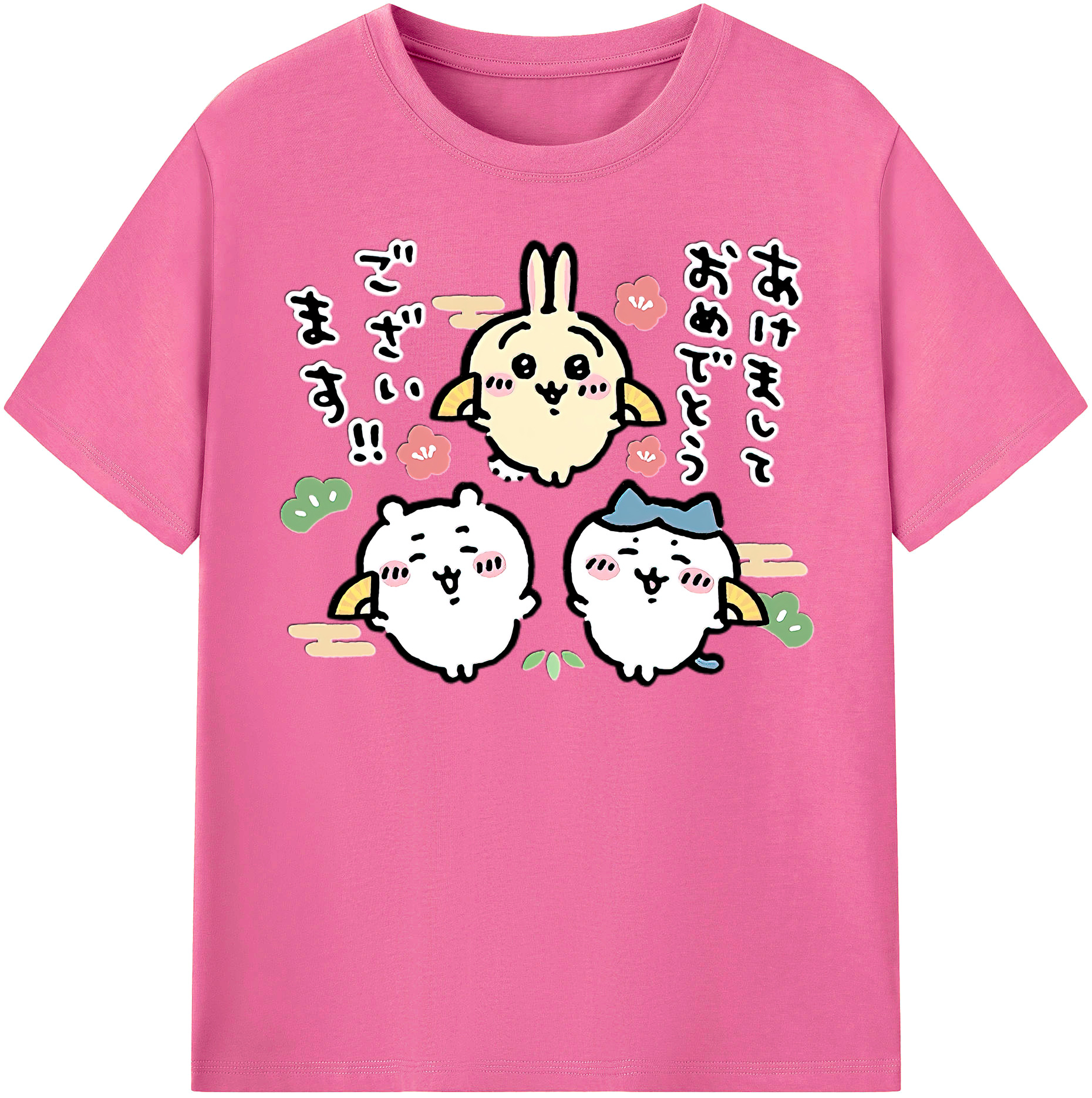 （画像用） ちいかわ ちいかわ Chii-kawa chiikawa レディースカジュアルプリントTシャツ（綿100％）